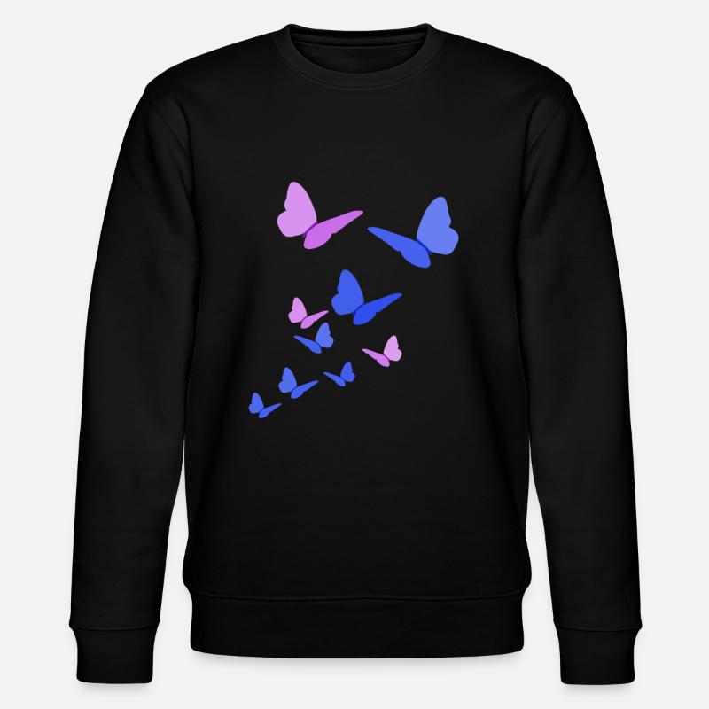 Papillons cadeau papillon bleu violet - Sweat bio CHANGER Stanley/Stella Unisexe - noir