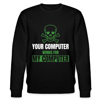 DevOps Cyber Security Hacker IT Admin Geschenke - Stanley/Stella Unisex Bio-Sweatshirt CHANGER  - Schwarz - Vorne - Nik (191cm) & Marisol (170cm)
