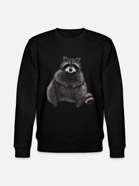 Sitzender entspannter Waschbär - Stanley/Stella Unisex Bio-Sweatshirt CHANGER  - Schwarz