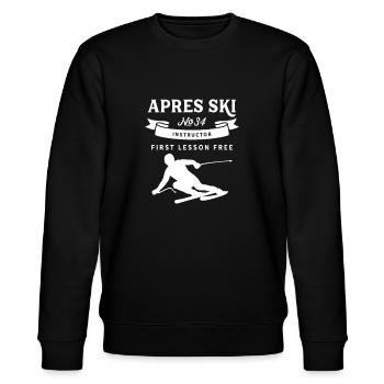 Party Ski Instructors Ski Holiday Apres Ski Instructor Skis - Stanley/Stella CHANGER Unisex Organic Sweatshirt - black - Front - Nik (191cm) & Marisol (170cm)