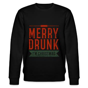 Merry Drunk Im Christmas - Stanley/Stella Unisex Bio-Sweatshirt CHANGER  - Schwarz - Vorne - Nik (191cm) & Marisol (170cm)