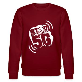 Radiation 5G opponent anti 5G 5G stopping technology - Stanley/Stella CHANGER Unisex Organic Sweatshirt - burgundy - Front - Nik (191cm) & Marisol (170cm)