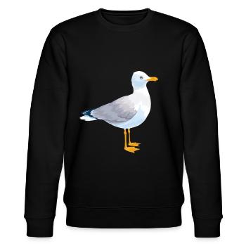 Tshirt mouettes oiseaux de mer - Sweat bio CHANGER Stanley/Stella Unisexe - noir - Devant - Nik (191cm) & Marisol (170cm)
