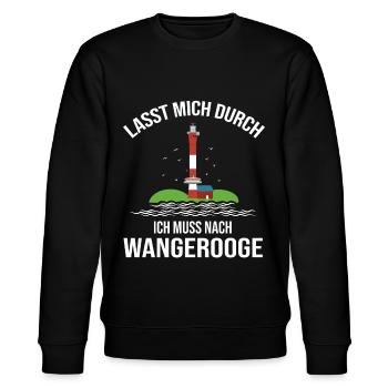 Wangerooge Tshirt und Geschenke Souvenirs - Stanley/Stella Unisex Bio-Sweatshirt CHANGER  - Schwarz - Vorne - Nik (191cm) & Marisol (170cm)