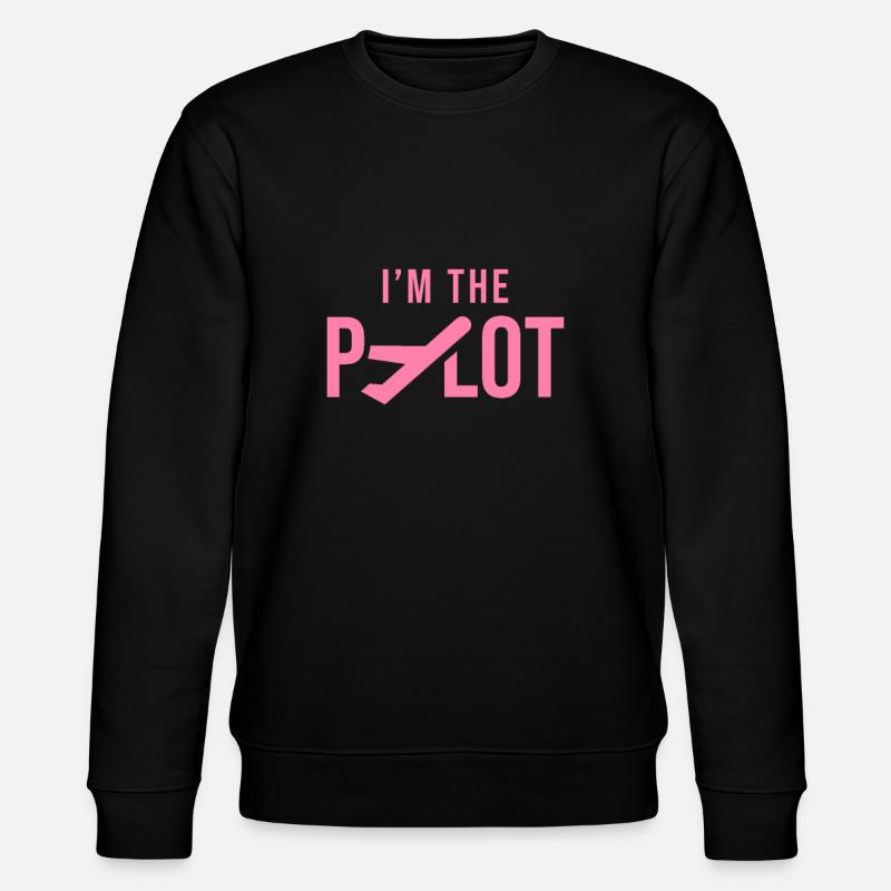 Ich bin die Pilotin - Stanley/Stella Unisex Bio-Sweatshirt CHANGER  - Schwarz