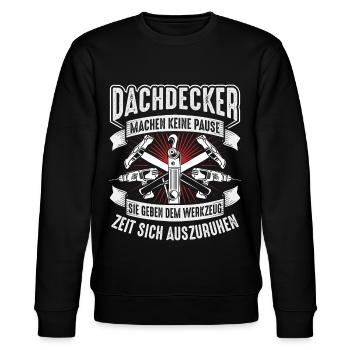 Lustige Dachdecker Geschenke für Dachdecker - Stanley/Stella Unisex Bio-Sweatshirt CHANGER  - Schwarz - Vorne - Nik (191cm) & Marisol (170cm)