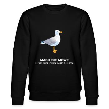 Mach die Möwe und scheiss auf alles - Stanley/Stella Unisex Bio-Sweatshirt CHANGER  - Schwarz - Vorne - Nik (191cm) & Marisol (170cm)