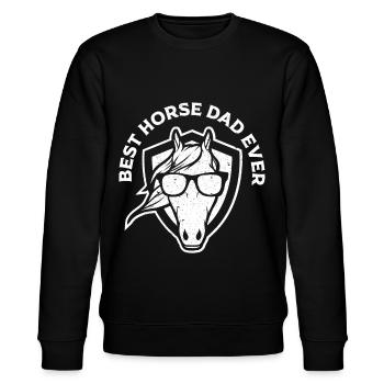 Best Horse Dad Ever horse with sunglasses - Stanley/Stella CHANGER Unisex Organic Sweatshirt - black - Front - Nik (191cm) & Marisol (170cm)