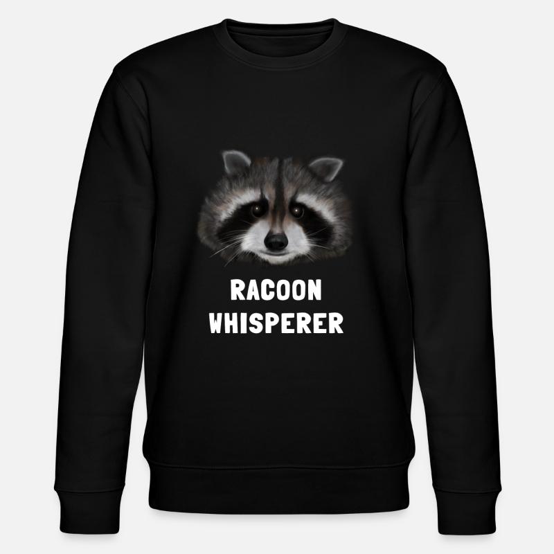 Waschbär Flüsterer & Whisperer - Stanley/Stella Unisex Bio-Sweatshirt CHANGER  - Schwarz