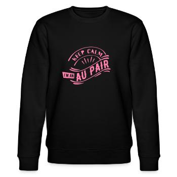 AU Pair - Stanley/Stella CHANGER Unisex Organic Sweatshirt - black - Front - Nik (191cm) & Marisol (170cm)