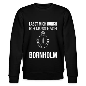 Bornholm Geschenk - Stanley/Stella Unisex Bio-Sweatshirt CHANGER  - Schwarz - Vorne - Nik (191cm) & Marisol (170cm)