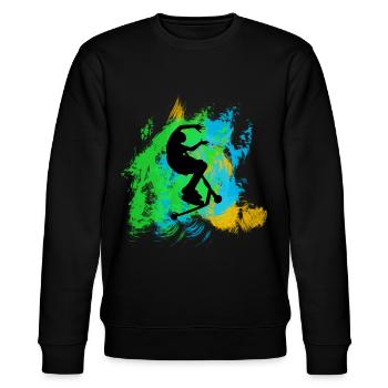 Freestyle-Roller - Stanley/Stella Unisex Bio-Sweatshirt CHANGER  - Schwarz - Vorne - Nik (191cm) & Marisol (170cm)