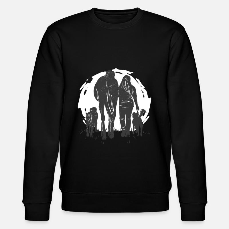 Pferd Mädchen Hund Liebe - Stanley/Stella Unisex Bio-Sweatshirt CHANGER  - Schwarz