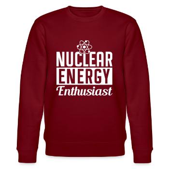 Kernenergie Enthusiast Kernkraft Atomkraft - Stanley/Stella Unisex Bio-Sweatshirt CHANGER  - Burgunderrot - Vorne - Nik (191cm) & Marisol (170cm)
