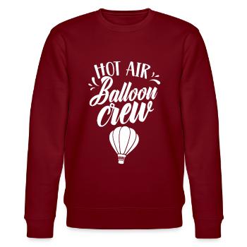 Heißluftballon Besatzung Ballonflug Ballonfahrer - Stanley/Stella Unisex Bio-Sweatshirt CHANGER  - Burgunderrot - Vorne - Nik (191cm) & Marisol (170cm)