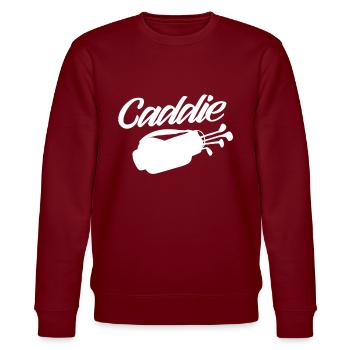 Caddie Golfer Golf Golfen Beruf - Stanley/Stella Unisex Bio-Sweatshirt CHANGER  - Burgunderrot - Vorne - Nik (191cm) & Marisol (170cm)