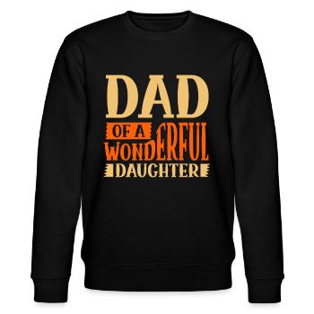 Vater Einer Wunderbaren Tochter Papa Papi Sprüche - Stanley/Stella Unisex Bio-Sweatshirt CHANGER  - Schwarz - Vorne - Nik (191cm) & Marisol (170cm)