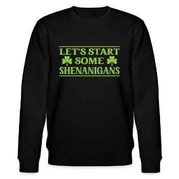 Lasst Uns Ein Bisschen Blödsinn Machen Irland - Stanley/Stella Unisex Bio-Sweatshirt CHANGER  - Schwarz - Vorne - Nik (191cm) & Marisol (170cm)