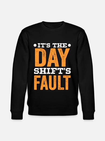 Dagvagten er skyld i arbejdets nattevagt - Stanley/Stella økologisk unisex-sweatshirt CHANGER  - sort