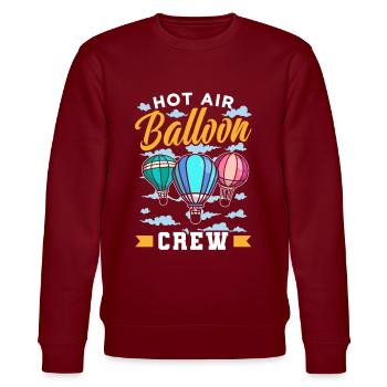 Heißluftballon Besatzung Ballonfahrer Ballonflug - Stanley/Stella Unisex Bio-Sweatshirt CHANGER  - Burgunderrot - Vorne - Nik (191cm) & Marisol (170cm)