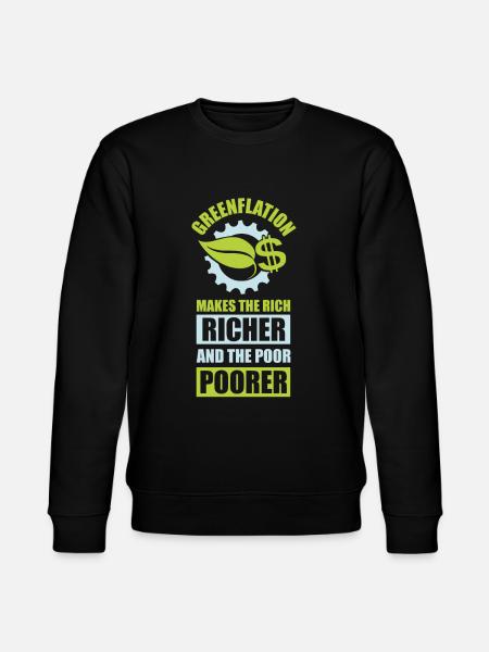 Greenflation Green Energy Prices Inflation - Stanley/Stella CHANGER Unisex Organic Sweatshirt - black