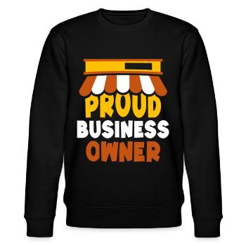 Stolzer Geschäftsinhaber Unternehmer Gründer CEO - Stanley/Stella Unisex Bio-Sweatshirt CHANGER  - Schwarz - Vorne - Nik (191cm) & Marisol (170cm)