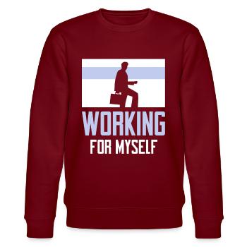 Für Mich Selbst Arbeiten Gründer Unternehmer CEO - Stanley/Stella Unisex Bio-Sweatshirt CHANGER  - Burgunderrot - Vorne - Nik (191cm) & Marisol (170cm)