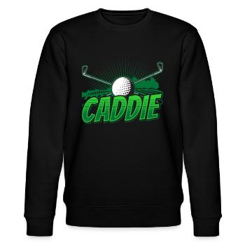 Caddie Beruf Golfen Golfer Golf - Stanley/Stella Unisex Bio-Sweatshirt CHANGER  - Schwarz - Vorne - Nik (191cm) & Marisol (170cm)