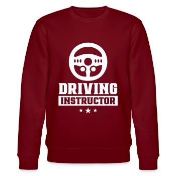 Driving instructor Learner driving school Driving lesson - Stanley/Stella CHANGER Unisex Organic Sweatshirt - burgundy - Front - Nik (191cm) & Marisol (170cm)