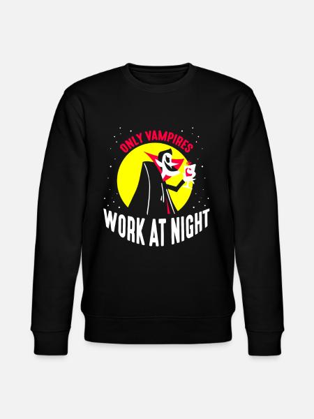 Kun vampyrer arbejder dagskift ordsprog om natten - Stanley/Stella økologisk unisex-sweatshirt CHANGER  - sort