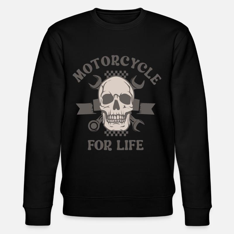 Motorrad ein Leben lang - Stanley/Stella Unisex Bio-Sweatshirt CHANGER  - Schwarz