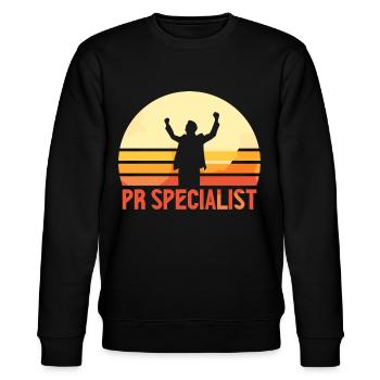 PR Specialist Public Relations Job Profession - Stanley/Stella CHANGER Unisex Organic Sweatshirt - black - Front - Nik (191cm) & Marisol (170cm)