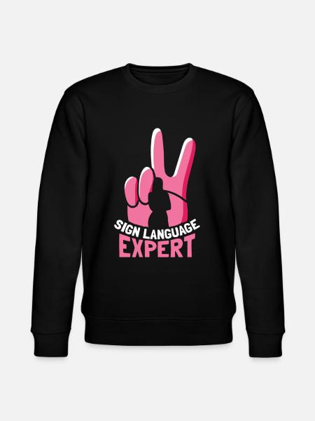 Gebärdensprache Experte Gestik Awareness Gebärden - Stanley/Stella Unisex Bio-Sweatshirt CHANGER  - Schwarz