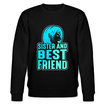 Sister And Best Friend Team Freund Schwester - Stanley/Stella Unisex Bio-Sweatshirt CHANGER  - Schwarz - Vorne - Nik (191cm) & Marisol (170cm)