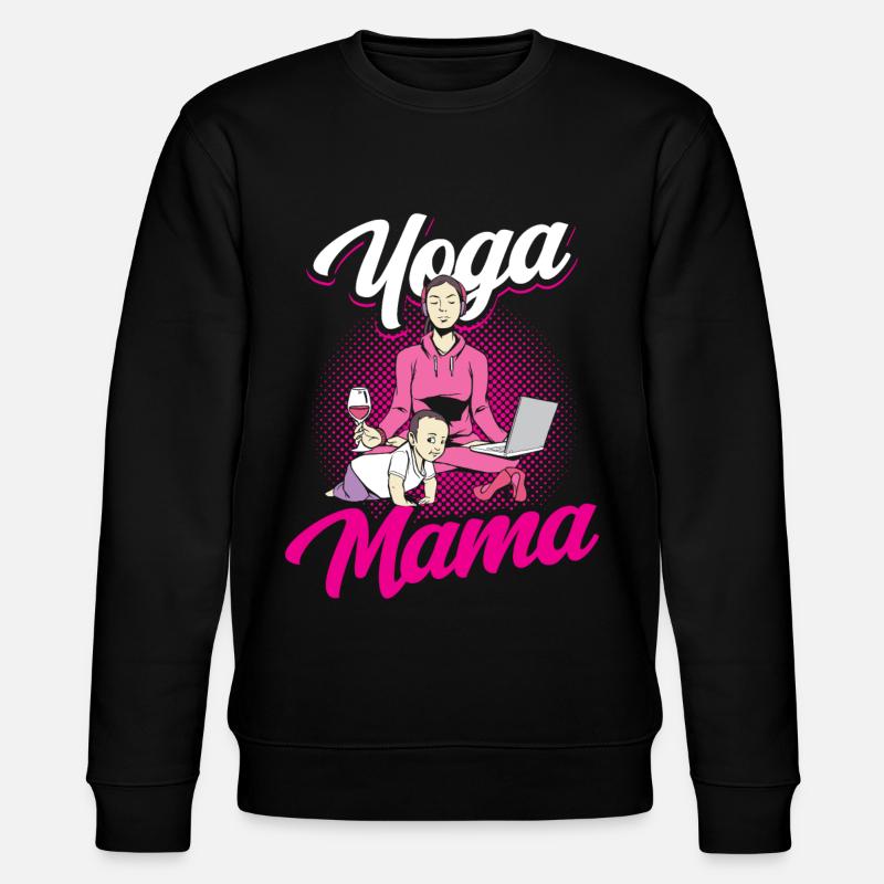 Yoga Mama Mami Hobby Mutter - Stanley/Stella Unisex Bio-Sweatshirt CHANGER - Schwarz