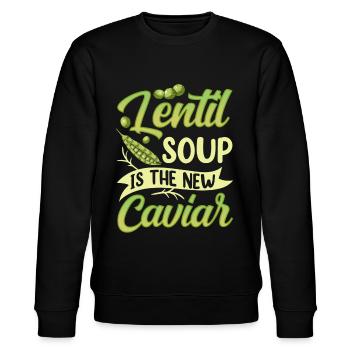 Lentil Soup Is The New Caviar Lens Lentils - Stanley/Stella CHANGER Unisex Organic Sweatshirt - black - Front - Nik (191cm) & Marisol (170cm)