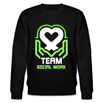 Team Sozialarbeit Soziale Arbeit Sozialarbeiter - Stanley/Stella Unisex Bio-Sweatshirt CHANGER  - Schwarz - Vorne - Nik (191cm) & Marisol (170cm)