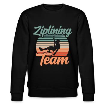 Ziplining Team Sprüche Zipline Sport Seilrutsche - Stanley/Stella Unisex Bio-Sweatshirt CHANGER  - Schwarz - Vorne - Nik (191cm) & Marisol (170cm)