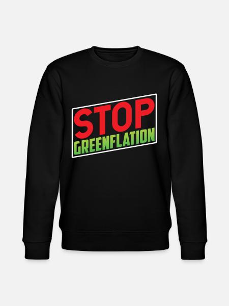 Greenflation Stop Green Energy Inflation - Stanley/Stella CHANGER Unisex Organic Sweatshirt - black