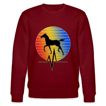 Pferd - EKG - Stanley/Stella Unisex Bio-Sweatshirt CHANGER  - Burgunderrot - Vorne - Nik (191cm) & Marisol (170cm)
