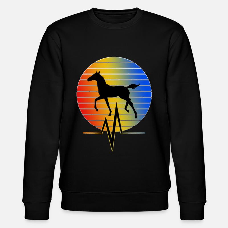 Pferd - EKG - Stanley/Stella Unisex Bio-Sweatshirt CHANGER  - Schwarz