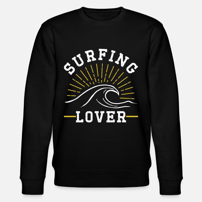 Surfing Lovers Surfing Surfboard Surfer - Stanley/Stella CHANGER Unisex Organic Sweatshirt - black
