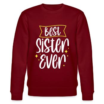 Beste Schwester Aller Zeiten Freund Schwestern - Stanley/Stella Unisex Bio-Sweatshirt CHANGER  - Burgunderrot - Vorne - Nik (191cm) & Marisol (170cm)