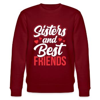 Schwestern Und Beste Freunde Team Schwester Freund - Stanley/Stella Unisex Bio-Sweatshirt CHANGER  - Burgunderrot - Vorne - Nik (191cm) & Marisol (170cm)
