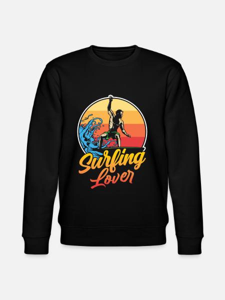 Surfing Lovers Surfboard Surfer Surfing - Stanley/Stella CHANGER Unisex Organic Sweatshirt - black