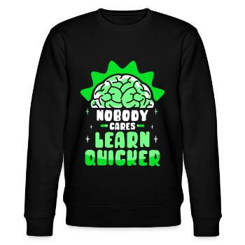 Niemand Interessiert Es Lern Schneller Nachhilfe - Stanley/Stella Unisex Bio-Sweatshirt CHANGER  - Schwarz - Vorne - Nik (191cm) & Marisol (170cm)