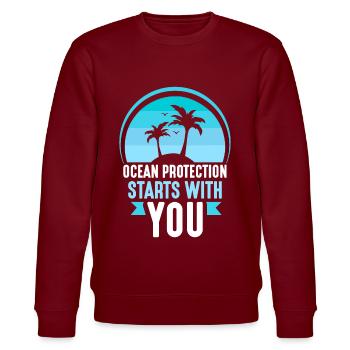 La protection des océans commence avec votre lac marin - Sweat bio CHANGER Stanley/Stella Unisexe - bordeaux - Devant - Nik (191cm) & Marisol (170cm)