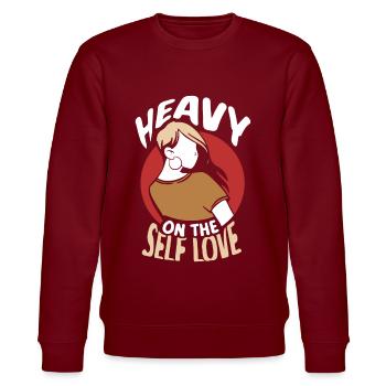 Self Love Selbstliebe Süß Eigenliebe Positiv - Stanley/Stella Unisex Bio-Sweatshirt CHANGER  - Burgunderrot - Vorne - Nik (191cm) & Marisol (170cm)