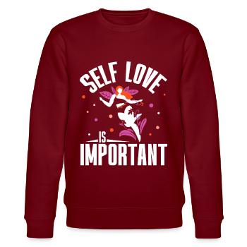 Selbstliebe Ist Wichtig Positiv Eigenliebe Süß - Stanley/Stella Unisex Bio-Sweatshirt CHANGER  - Burgunderrot - Vorne - Nik (191cm) & Marisol (170cm)