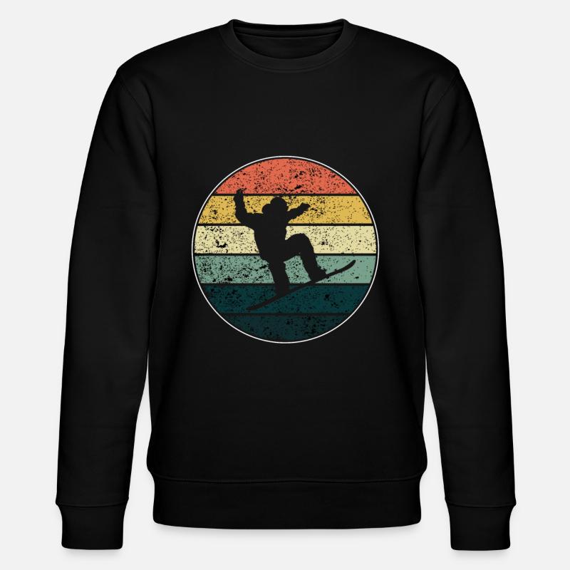 Retro sunset - Snowboard - Sweat bio CHANGER Stanley/Stella Unisexe - noir